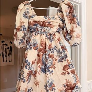 Abercrombie & Fitch puff  Sleeve Floral Dress